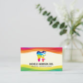 Kleurrijk modern tandheelkundig logo visitekaartje (Staand voorkant)