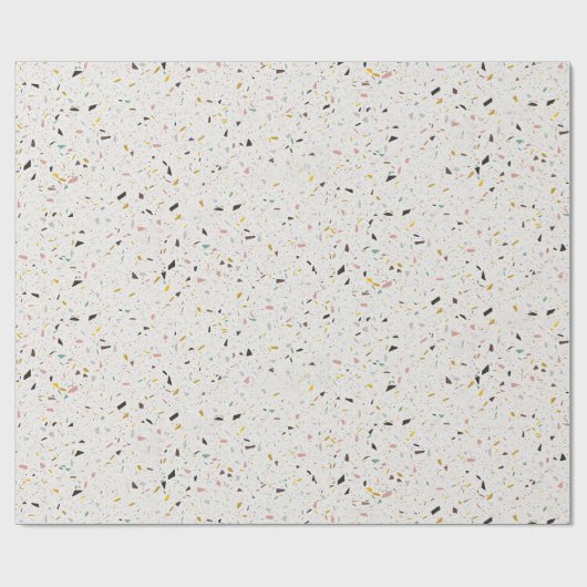 Kleurrijk modern terrazzo textuurpatroon cadeaupapier (Vlak)