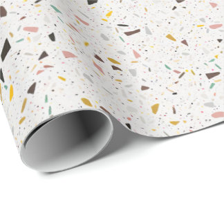 Kleurrijk modern terrazzo textuurpatroon cadeaupapier