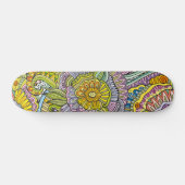 Kleurrijk Modern Trendy Abstract Bloemenpatroon Persoonlijk Skateboard (Horizontaal)
