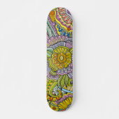 Kleurrijk Modern Trendy Abstract Bloemenpatroon Persoonlijk Skateboard (Voorkant)