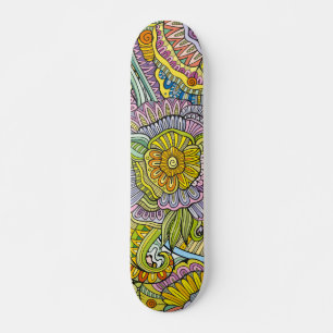 Kleurrijk Modern Trendy Abstract Bloemenpatroon Persoonlijk Skateboard