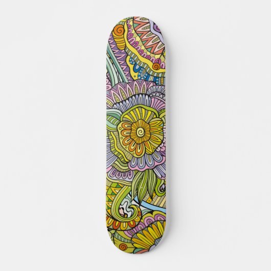 Kleurrijk Modern Trendy Abstract Bloemenpatroon Persoonlijk Skateboard (Voorkant)
