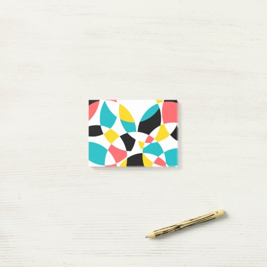 Kleurrijk, modern, trendy, cool, uniek rondje post-it® notes (Op bureau)