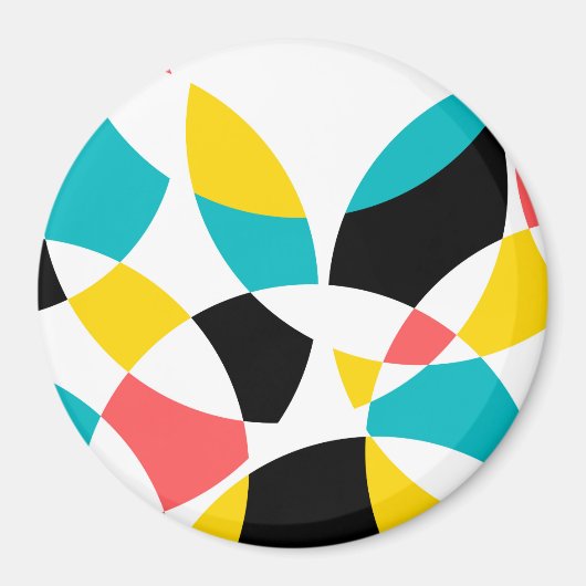 Kleurrijk, modern, trendy, koel, uniek cirkelvormi magneet (Voorkant)