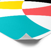 Kleurrijk, modern, trendy, koel, uniek cirkelvormi poster (Hoek)