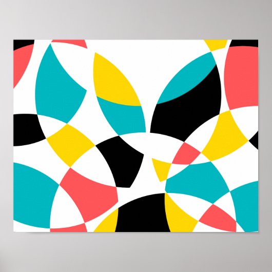 Kleurrijk, modern, trendy, koel, uniek cirkelvormi poster (Voorkant)