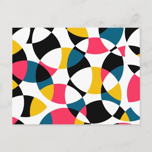 Kleurrijk, modern, trendy, koele cirkelvormig briefkaart (Voorkant)