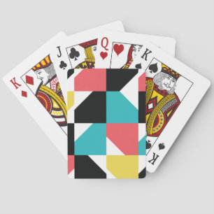 Kleurrijk, modern, trendy, leuk geometrisch patroo pokerkaarten