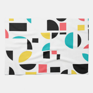 Kleurrijk, modern, trendy, leuk, vrolijke geometri theedoek