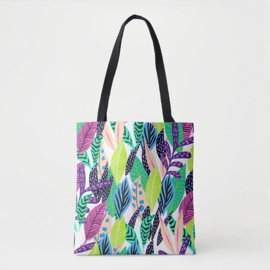 Kleurrijk modern tropisch botanisch tote bag (Voorkant)