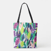 Kleurrijk modern tropisch botanisch tote bag (Achterkant)