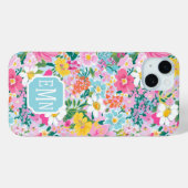 Kleurrijk  Modern Tuin Monogram Case-Mate iPhone Case (Achterkant (horizontaal))