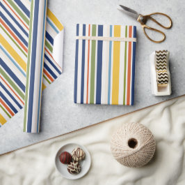 Kleurrijk modern verticaal streeppatroon cadeaupapier