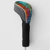 Kleurrijk Modern Vervuild Abstract Monogram Golfheadcover (Schuin)