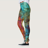Kleurrijk Modern Vervuild Abstract Monogram Leggings (Links)