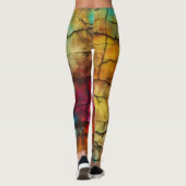 Kleurrijk Modern Vervuild Abstract Monogram Leggings (Achterkant)