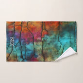 Kleurrijk Modern Vervuild Abstract Monogram Sport Handdoek (Handdoek)