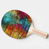 Kleurrijk Modern Vervuild Abstract Monogram Tafeltennisbatje (Zijkant)