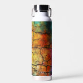 Kleurrijk Modern Vervuild Abstract Monogram Waterfles (Voorkant)