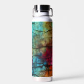 Kleurrijk Modern Vervuild Abstract Monogram Waterfles (Achterkant)