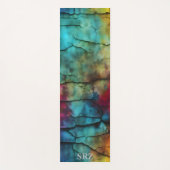 Kleurrijk Modern Vervuild Abstract Monogram Yogamat (Voorkant)
