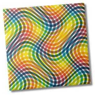 Kleurrijk Modern Vibrant Rainbow Plaid Pattern Tegeltje