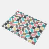 Kleurrijk, modern, vrolijk cirkelvormig geometrisc deurmat (Schuin)