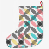 Kleurrijk, modern, vrolijk cirkelvormig geometrisc grote kerstsok (Achterkant)