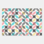 Kleurrijk, modern, vrolijk cirkelvormig geometrisc inpakpapier vel (Voorkant 3)