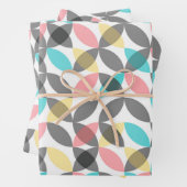 Kleurrijk, modern, vrolijk cirkelvormig geometrisc inpakpapier vel (In situ)