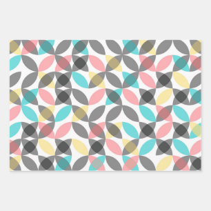 Kleurrijk, modern, vrolijk cirkelvormig geometrisc inpakpapier vel