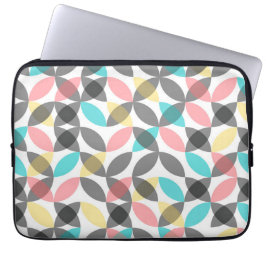 Kleurrijk, modern, vrolijk cirkelvormig geometrisc laptop sleeve