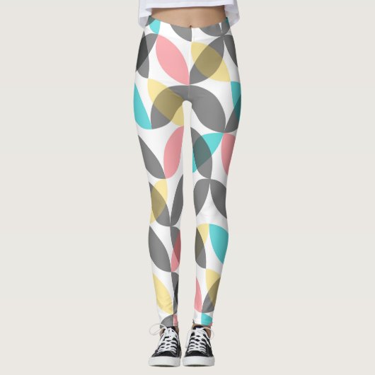 Kleurrijk, modern, vrolijk cirkelvormig geometrisc leggings (Voorkant)