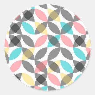 Kleurrijk, modern, vrolijk cirkelvormig geometrisc ronde sticker