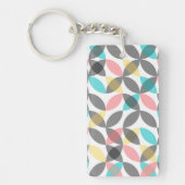 Kleurrijk, modern, vrolijk cirkelvormig geometrisc sleutelhanger (Voorkant)