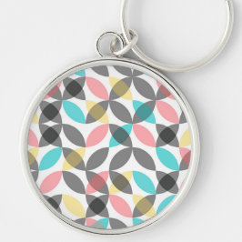 Kleurrijk, modern, vrolijk cirkelvormig geometrisc sleutelhanger