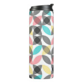 Kleurrijk, modern, vrolijk cirkelvormig geometrisc thermosbeker (Gedraaid links)