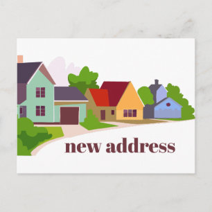 Kleurrijk Modern We Zijn Verhuisd Nieuw Adres Briefkaart