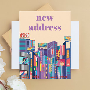 Kleurrijk Modern Whimsisch Trendy We Zijn Verhuisd Briefkaart