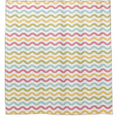 Kleurrijk Modern Zigzag Patroon Douchegordijn (Voorkant)