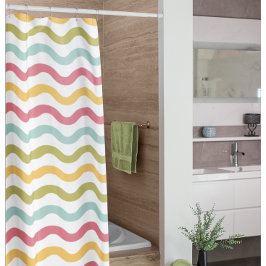 Kleurrijk Modern Zigzag Patroon Douchegordijn