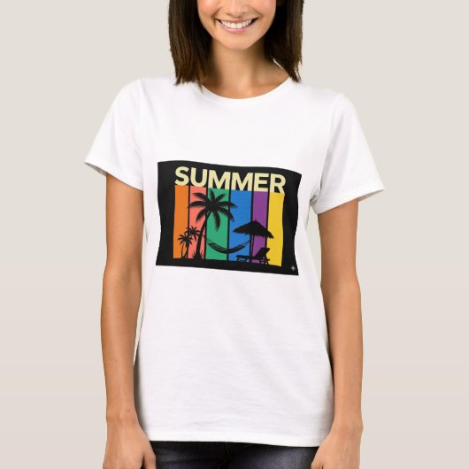 Kleurrijk modern zomer t-shirt (Voorkant)