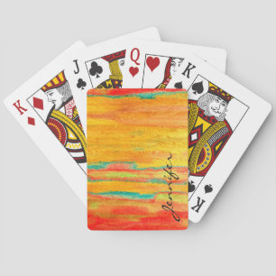 Kleurrijk Moderne Houtnerf Achtergrond Pokerkaarten
