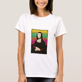 Kleurrijk Mona Lisa T-shirt zonder gezicht