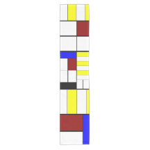 Kleurrijk Mondriaan Stijl Rood, Blauw, Geel Patroo