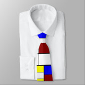 Kleurrijk Mondriaan Stijl Rood, Blauw, Geel Patroo Stropdas (Gebonden)