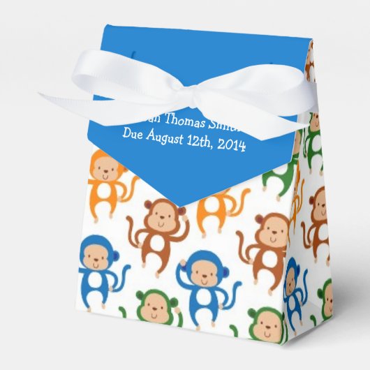 Kleurrijk Monkey Theme Baby shower Bedankdoosjes (Voorkant Zijde)