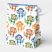 Kleurrijk Monkey Theme Baby shower Bedankdoosjes (Achterkant)