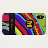 kleurrijk monogram abstracte koel Case-Mate iPhone case (Achterkant (horizontaal))